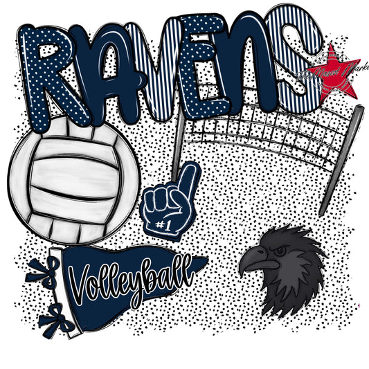 Ravens Volleyball Spirit-Navy