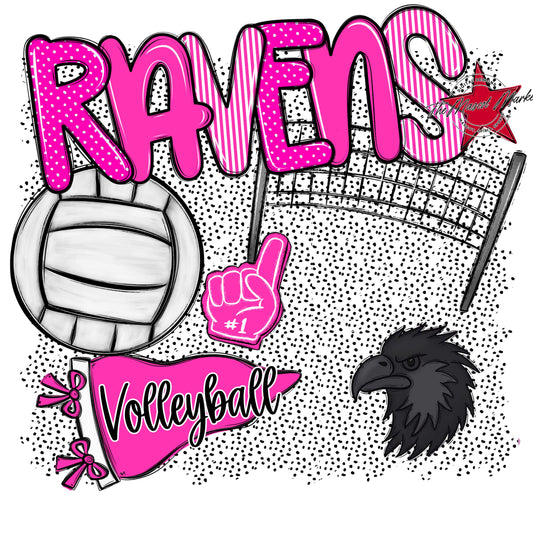 Ravens Volleyball Spirit-Pink