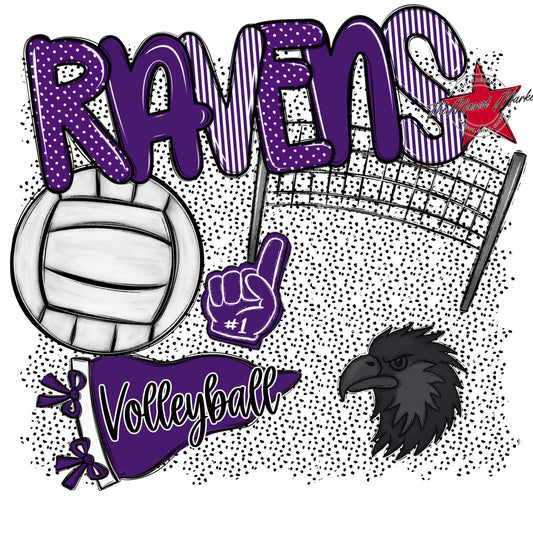 Ravens Volleyball Spirit-Purple