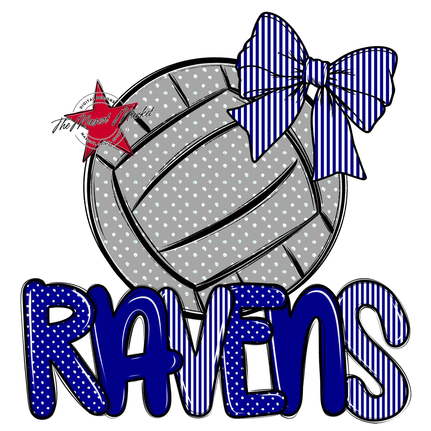 Ravens Volleyball Spirit Design-Blue