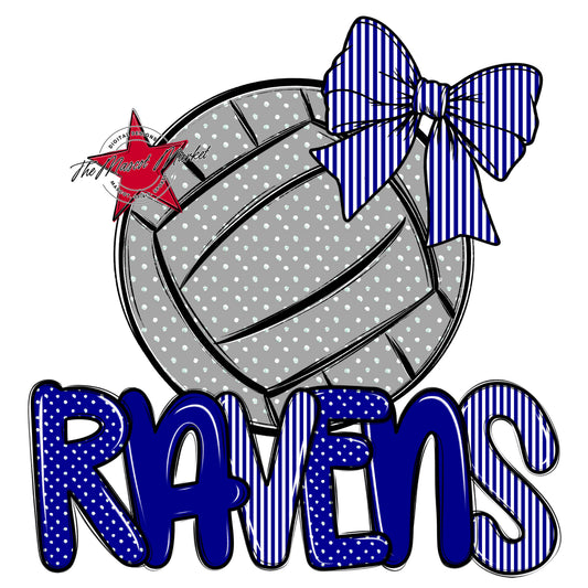 Ravens Volleyball Spirit Design-Blue