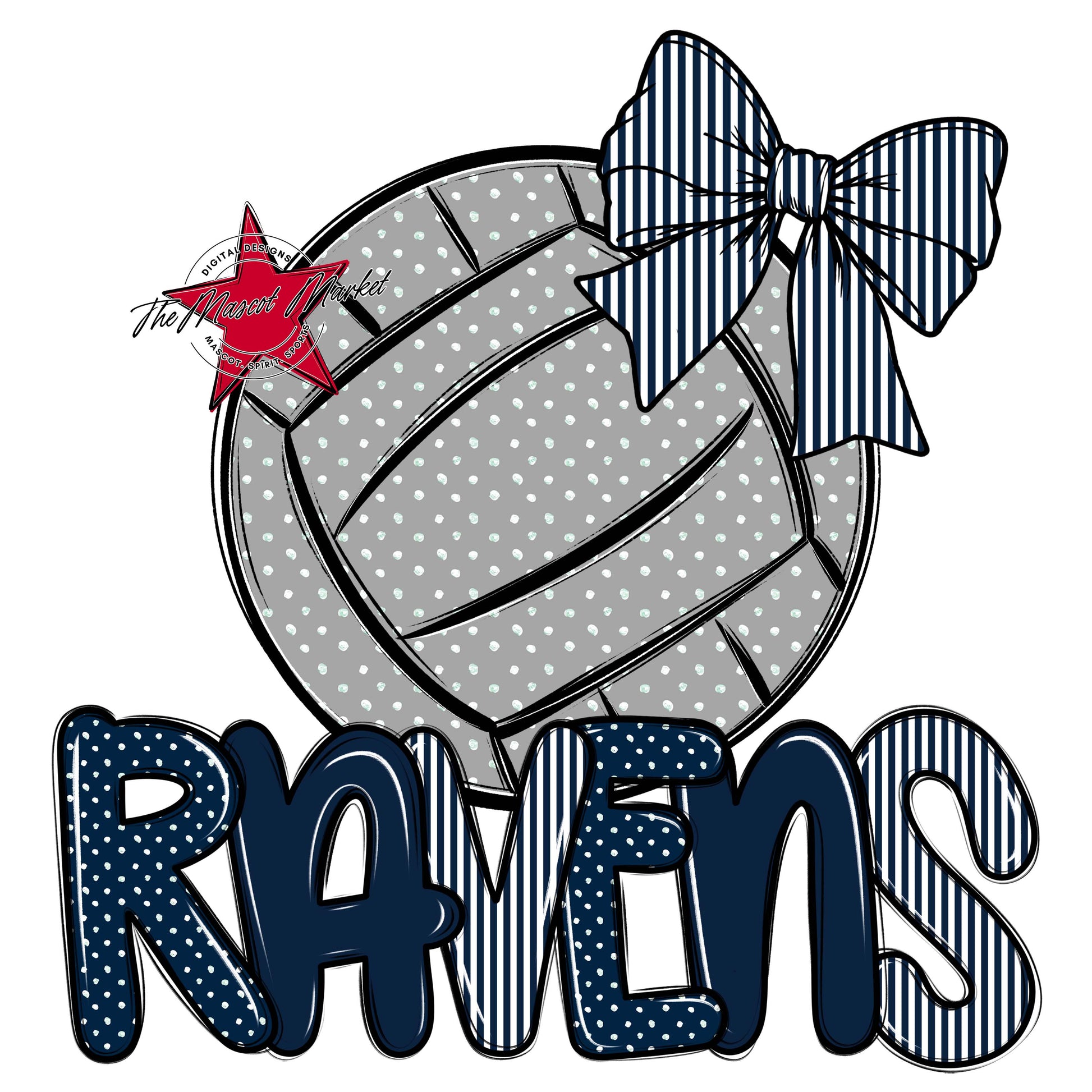 Ravens Volleyball Spirit Design-Navy