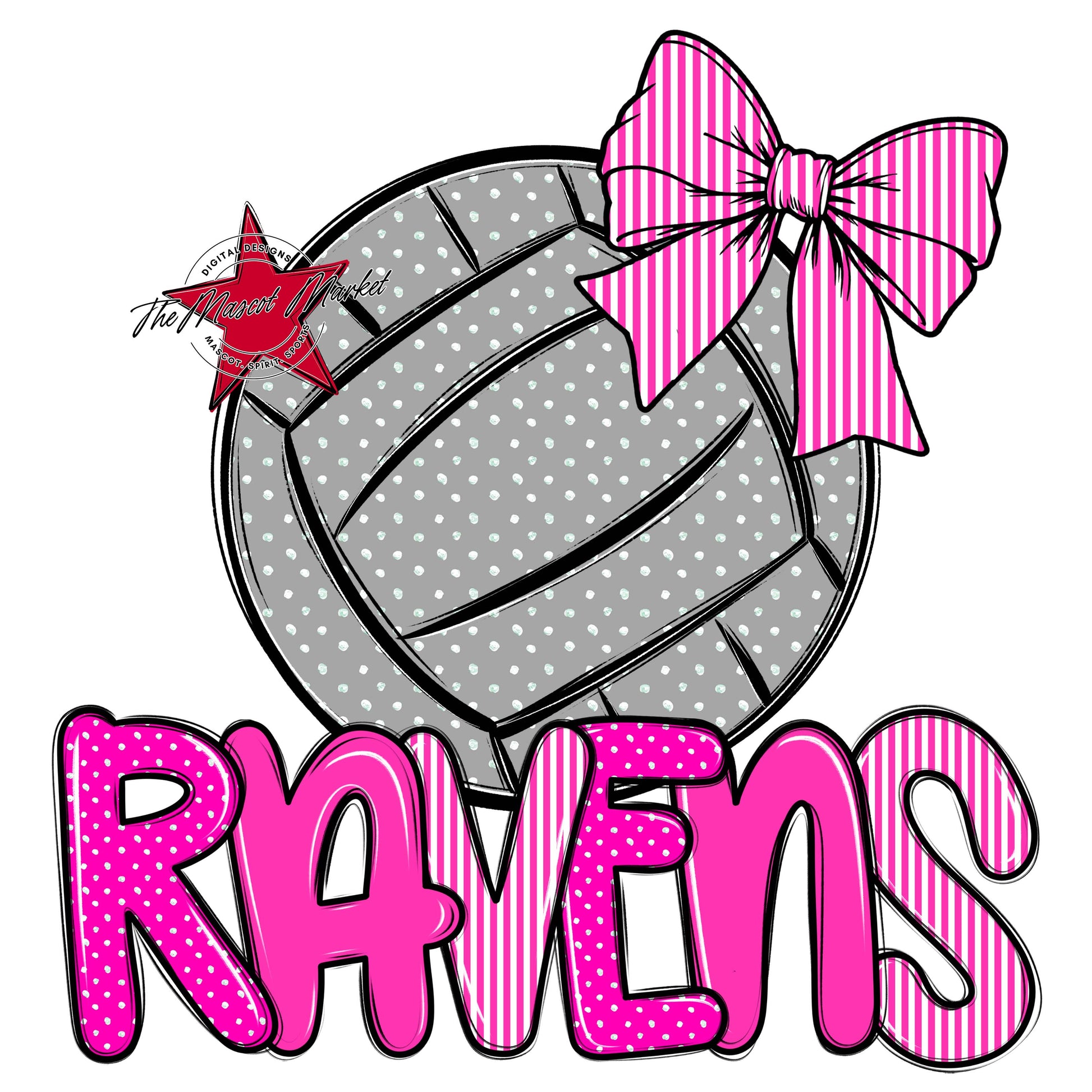 Ravens Volleyball Spirit Design-Pink