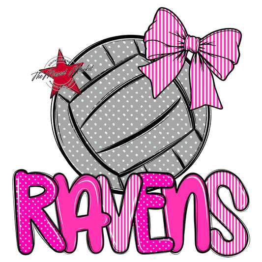 Ravens Volleyball Spirit Design-Pink