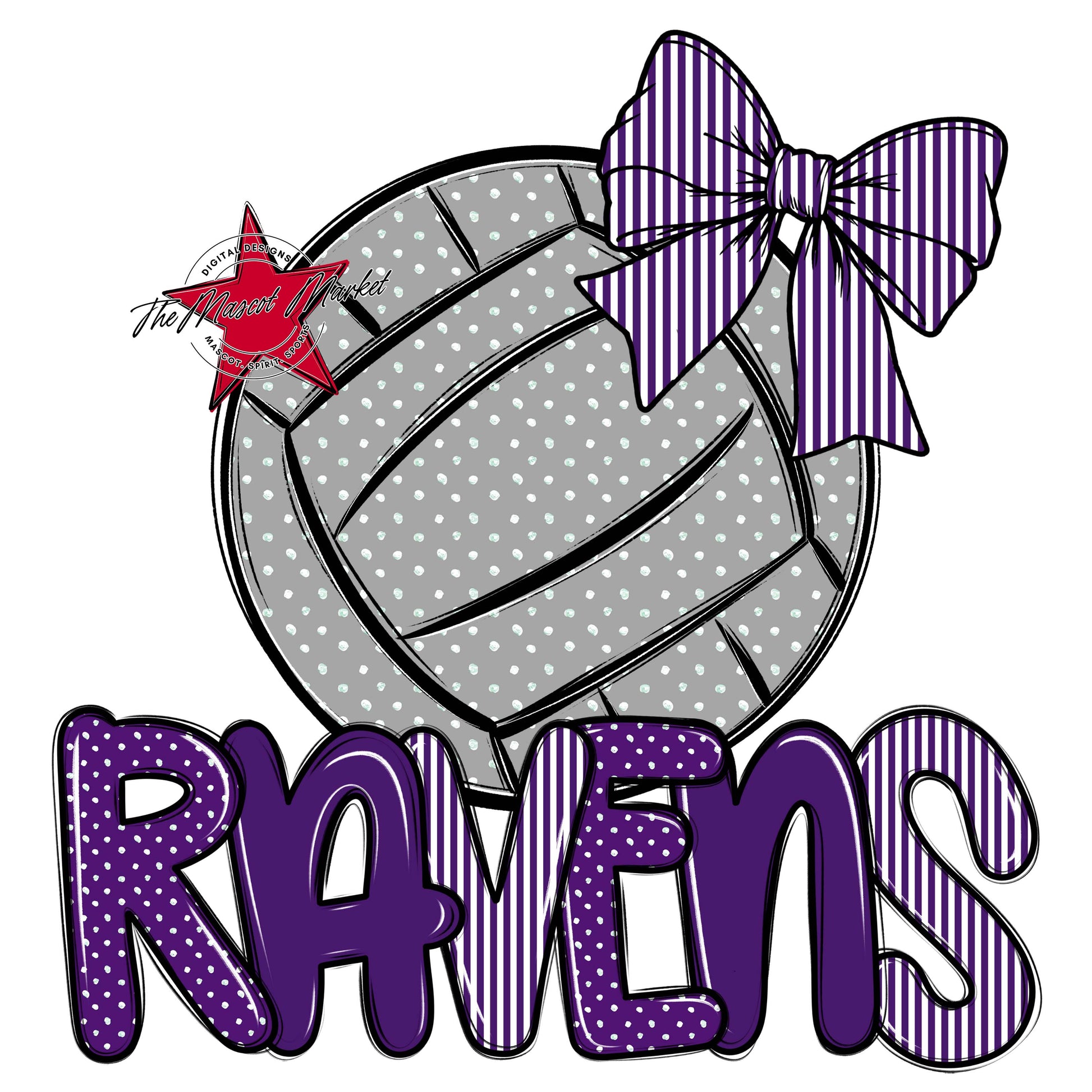Ravens Volleyball Spirit Design-Purple
