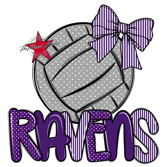 Ravens Volleyball Spirit Design-Purple