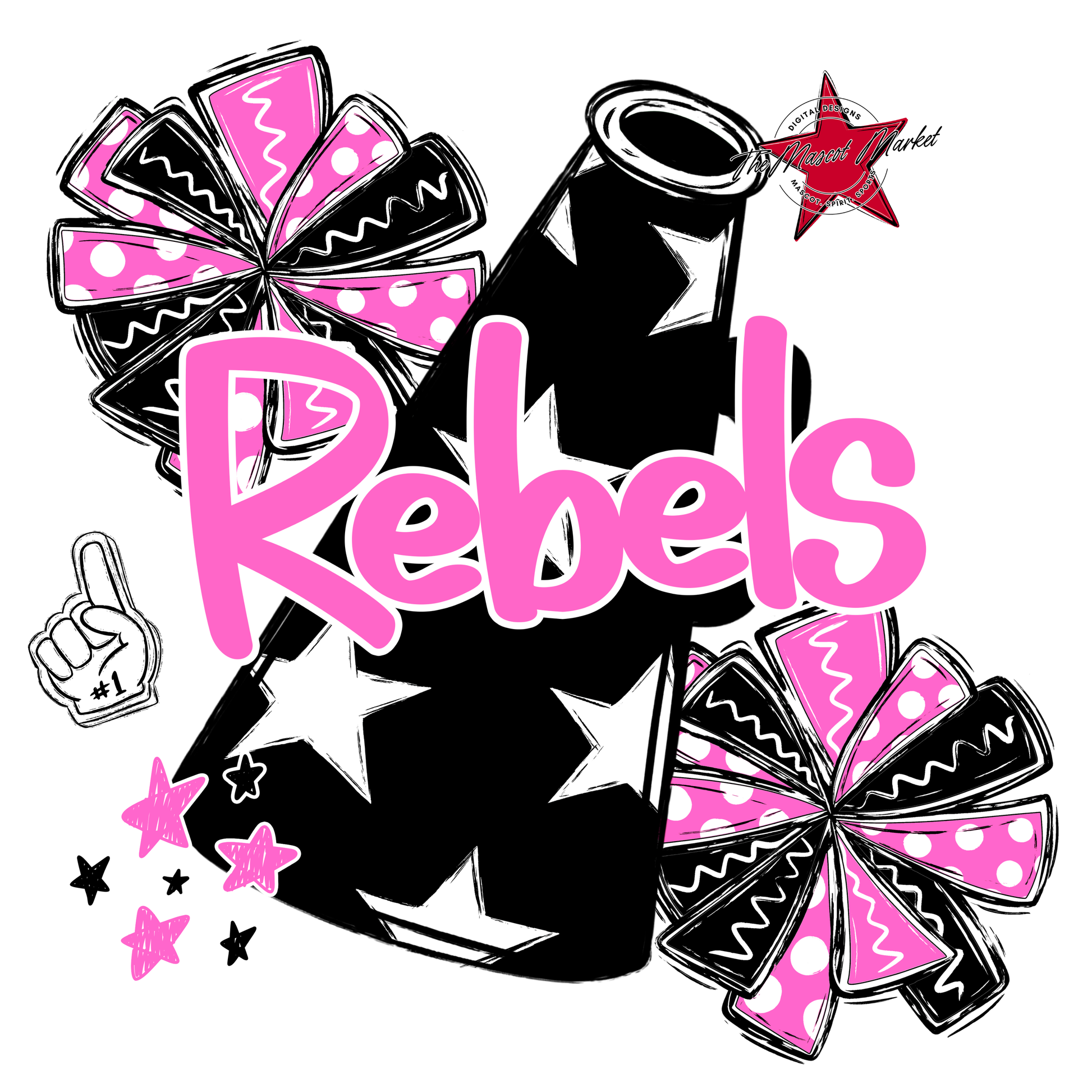 Rebels Alpha Megaphone Design-Baby Pink