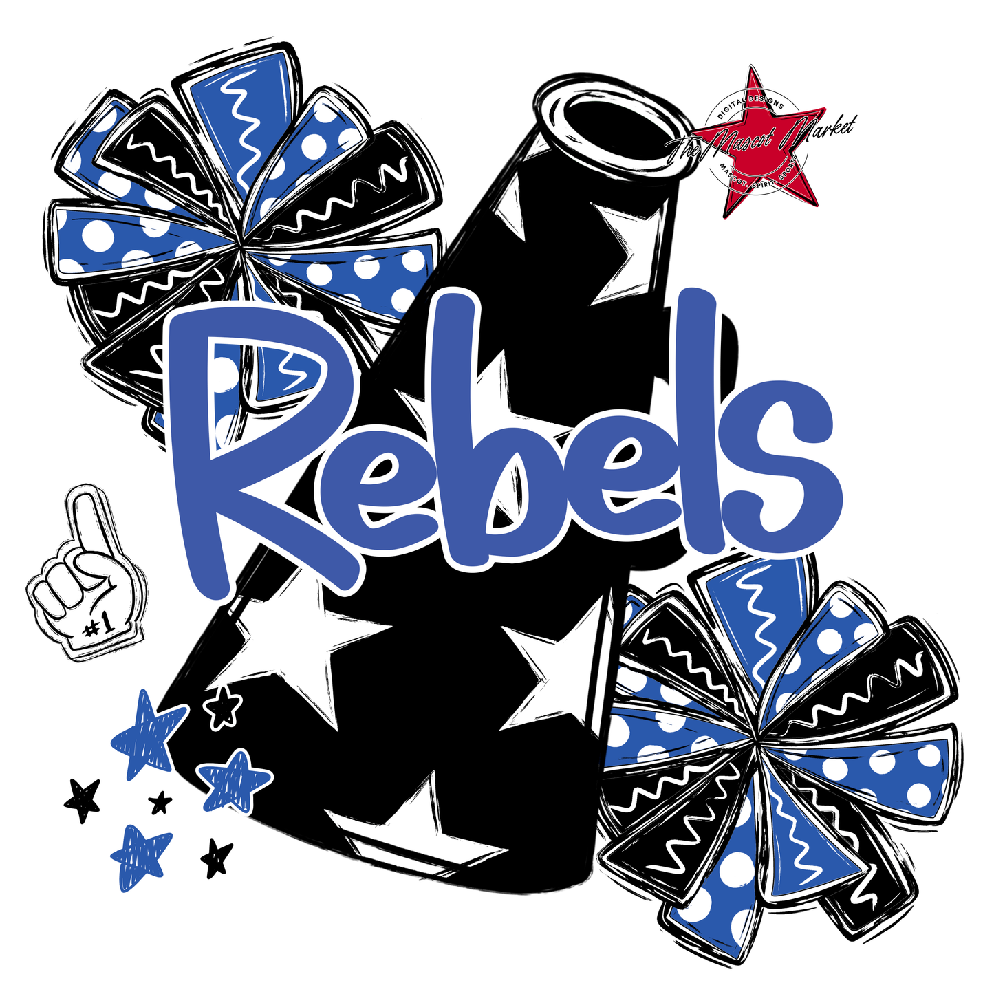 Rebels Alpha Megaphone Design-Off Blue