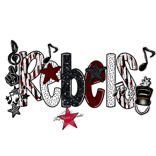 Rebels Band Scrape-Maroon