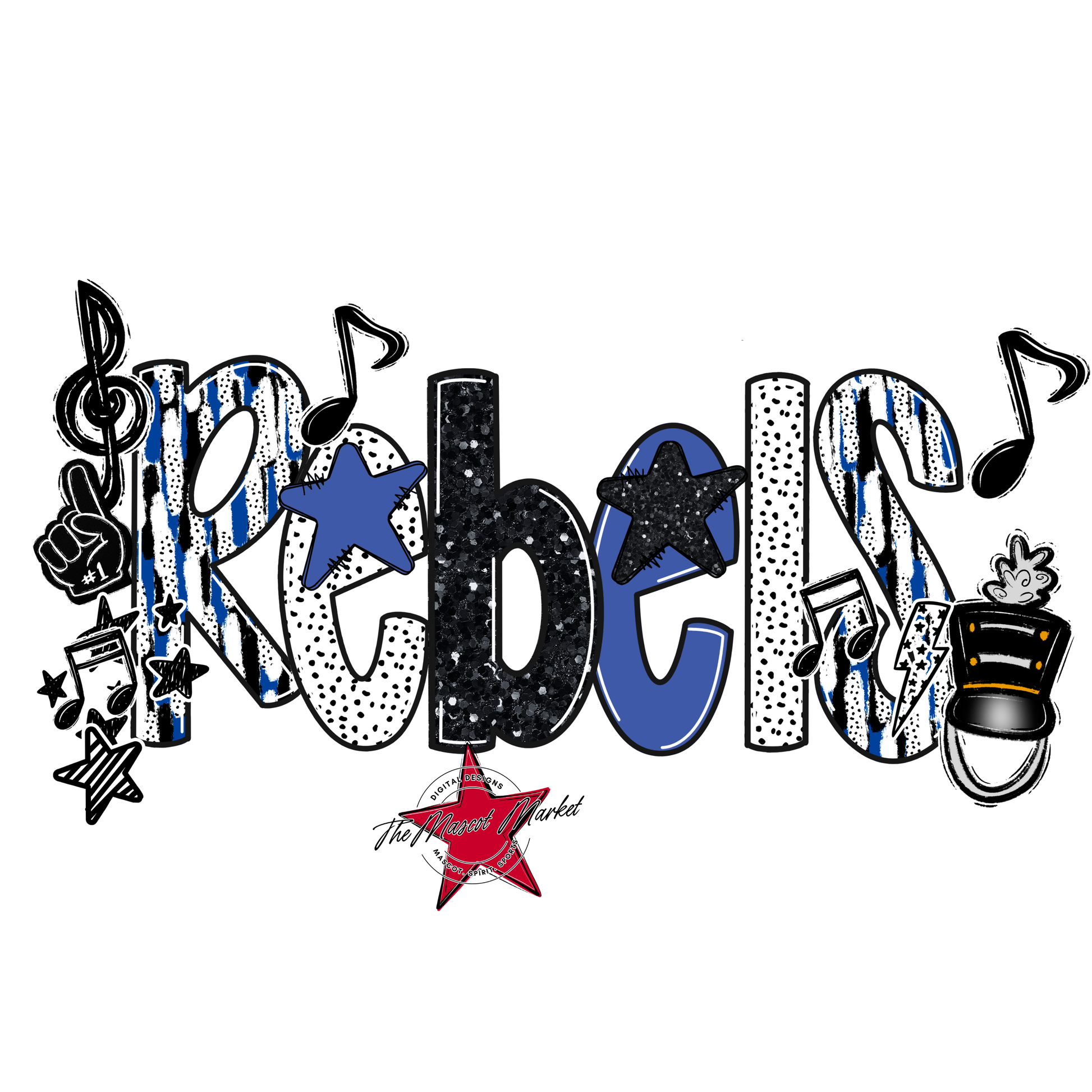 Rebels Band Scrape-Off Blue