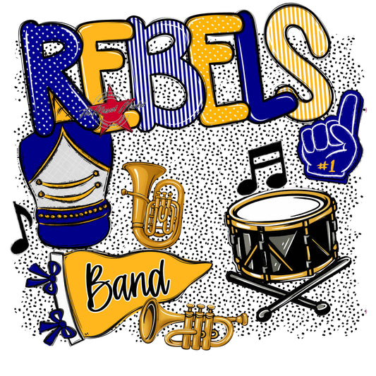 Rebels Band Spirit-Blue & Yellow