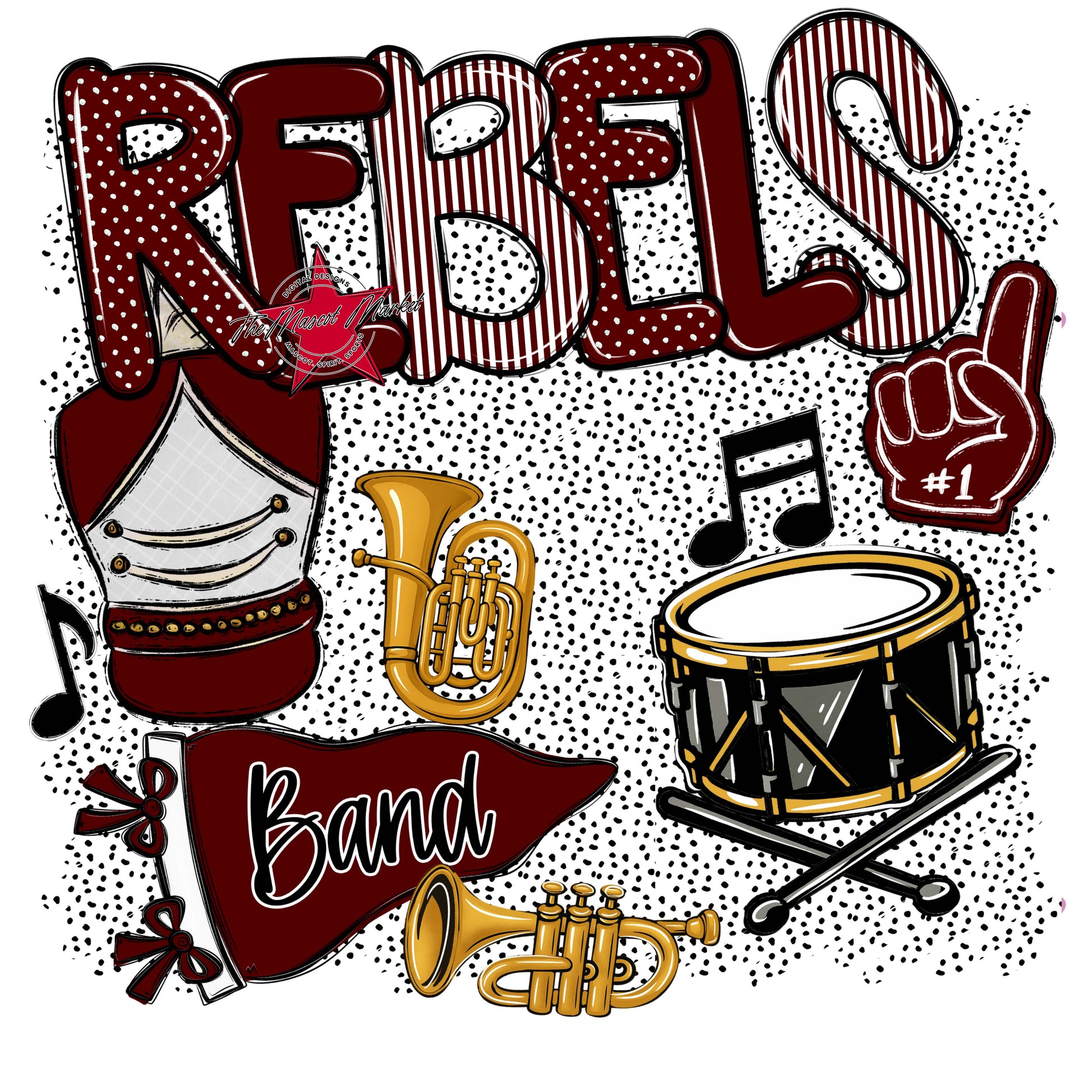 Rebels Band Spirit-Maroon