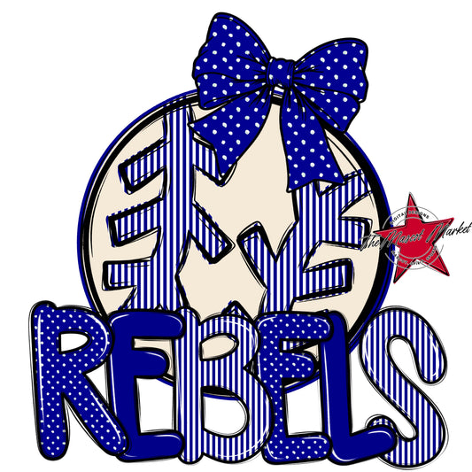 Rebels Baseball-Softball Spirit Design-Blue
