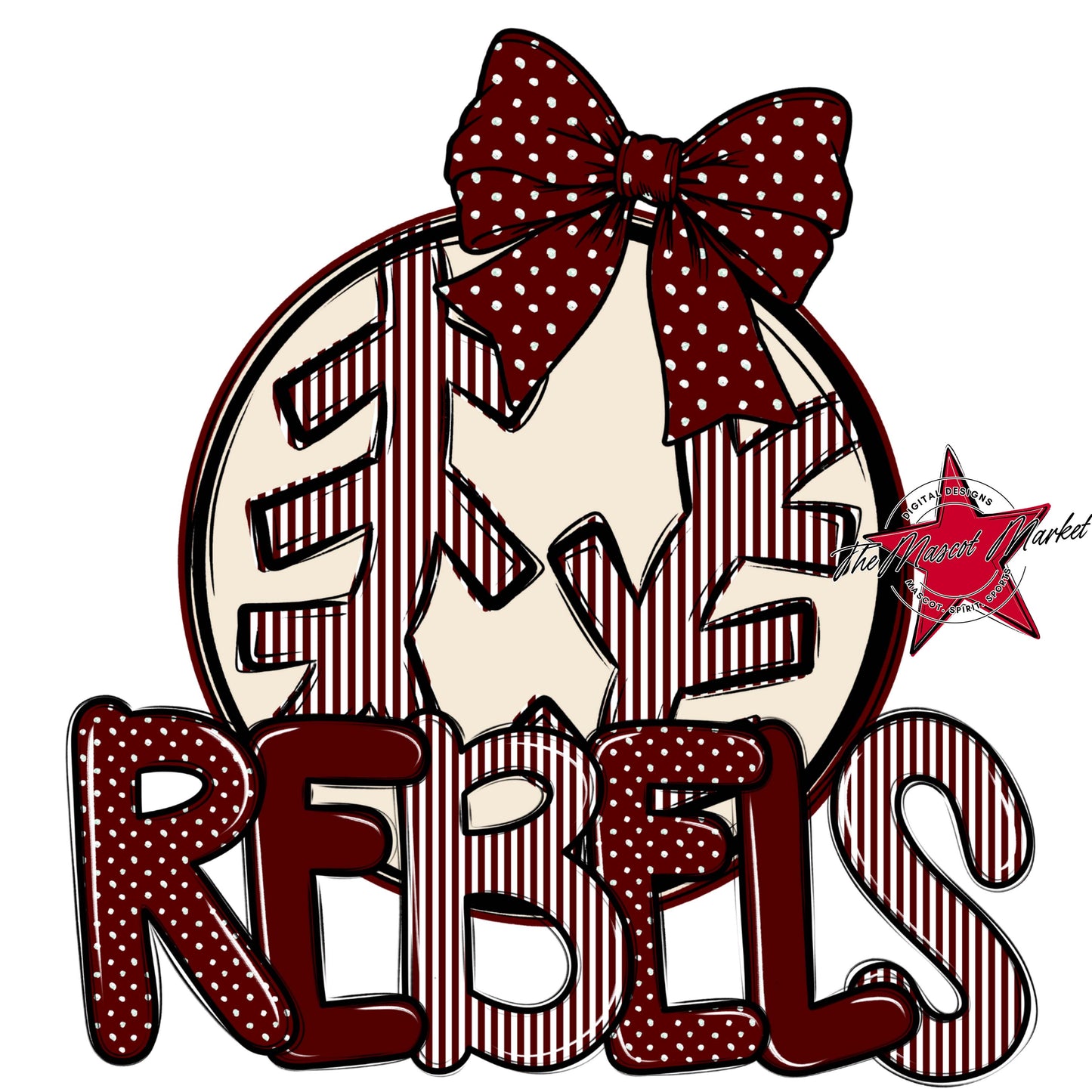 Rebels Baseball-Softball Spirit Design-Maroon