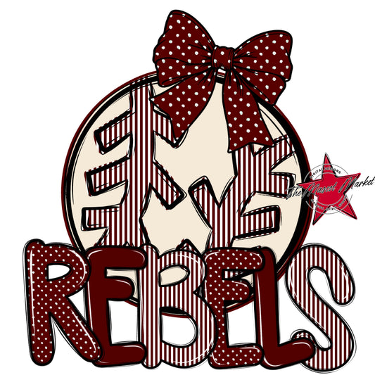 Rebels Baseball-Softball Spirit Design-Maroon