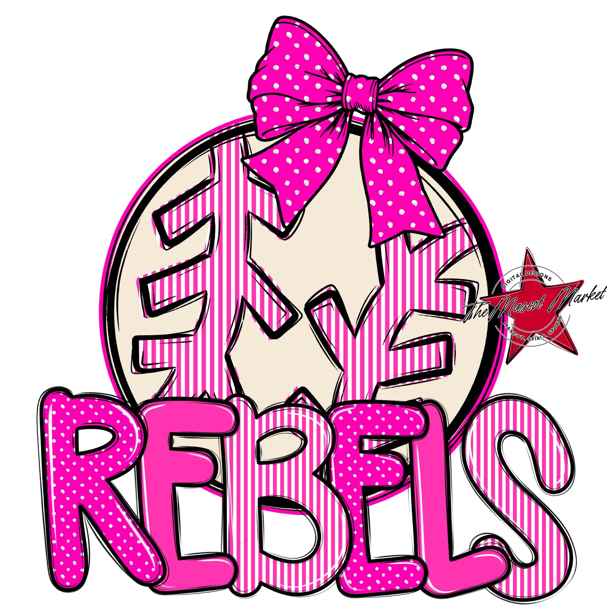 Rebels Baseball-Softball Spirit Design-Pink