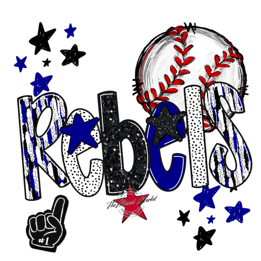 Rebels Baseball Scrape-Blue
