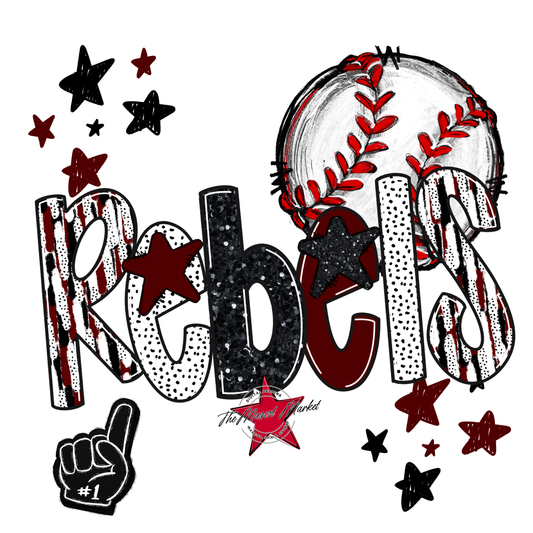 Rebels Baseball Scrape-Maroon