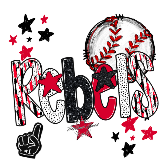 Rebels Baseball Scrape-Red