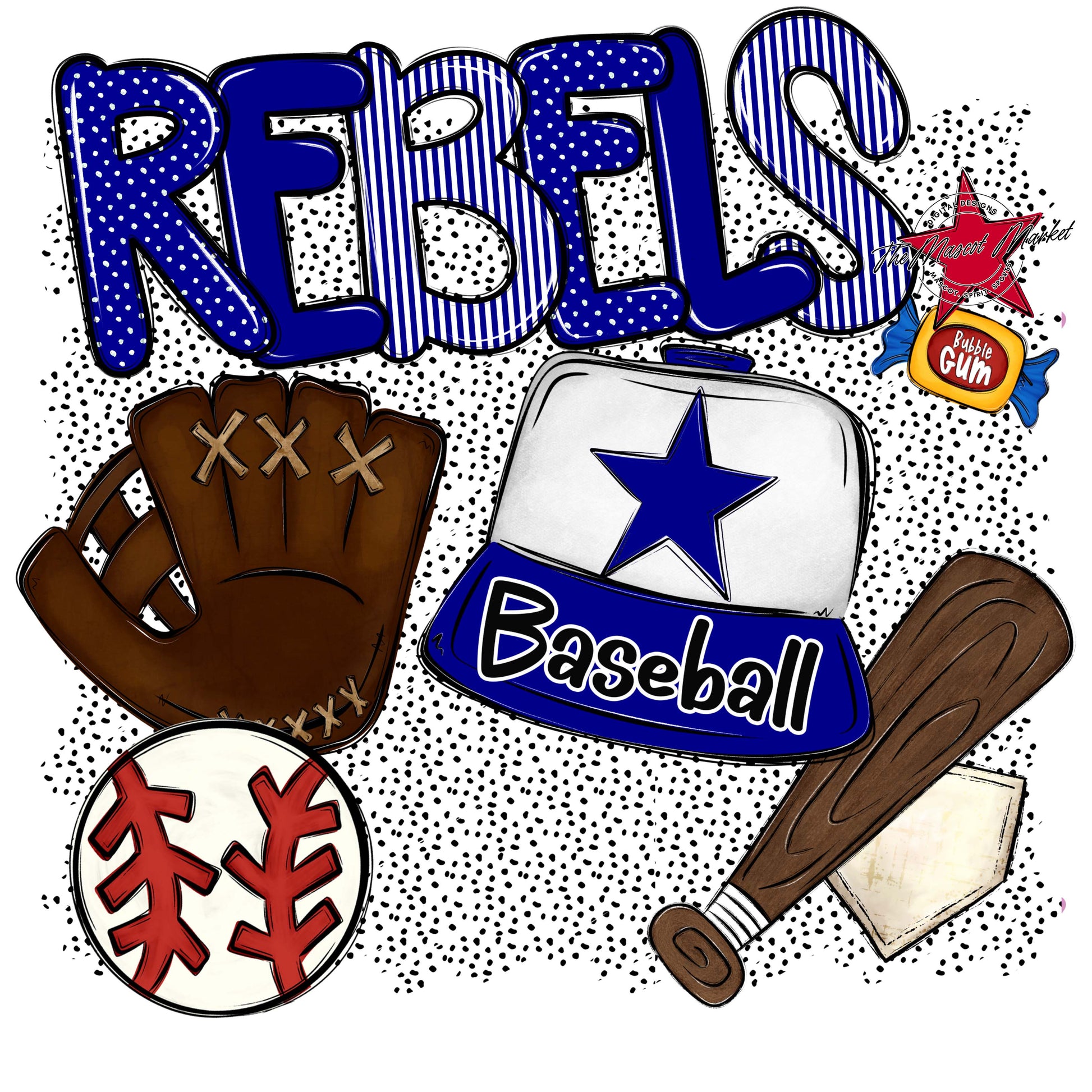 Rebels Baseball Spirit-Blue