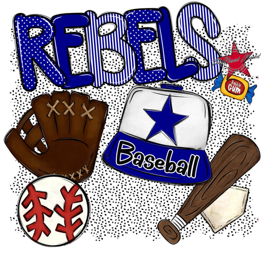 Rebels Baseball Spirit-Blue