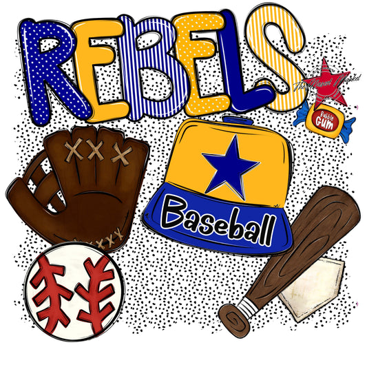 Rebels Baseball Spirit-Blue & Yellow