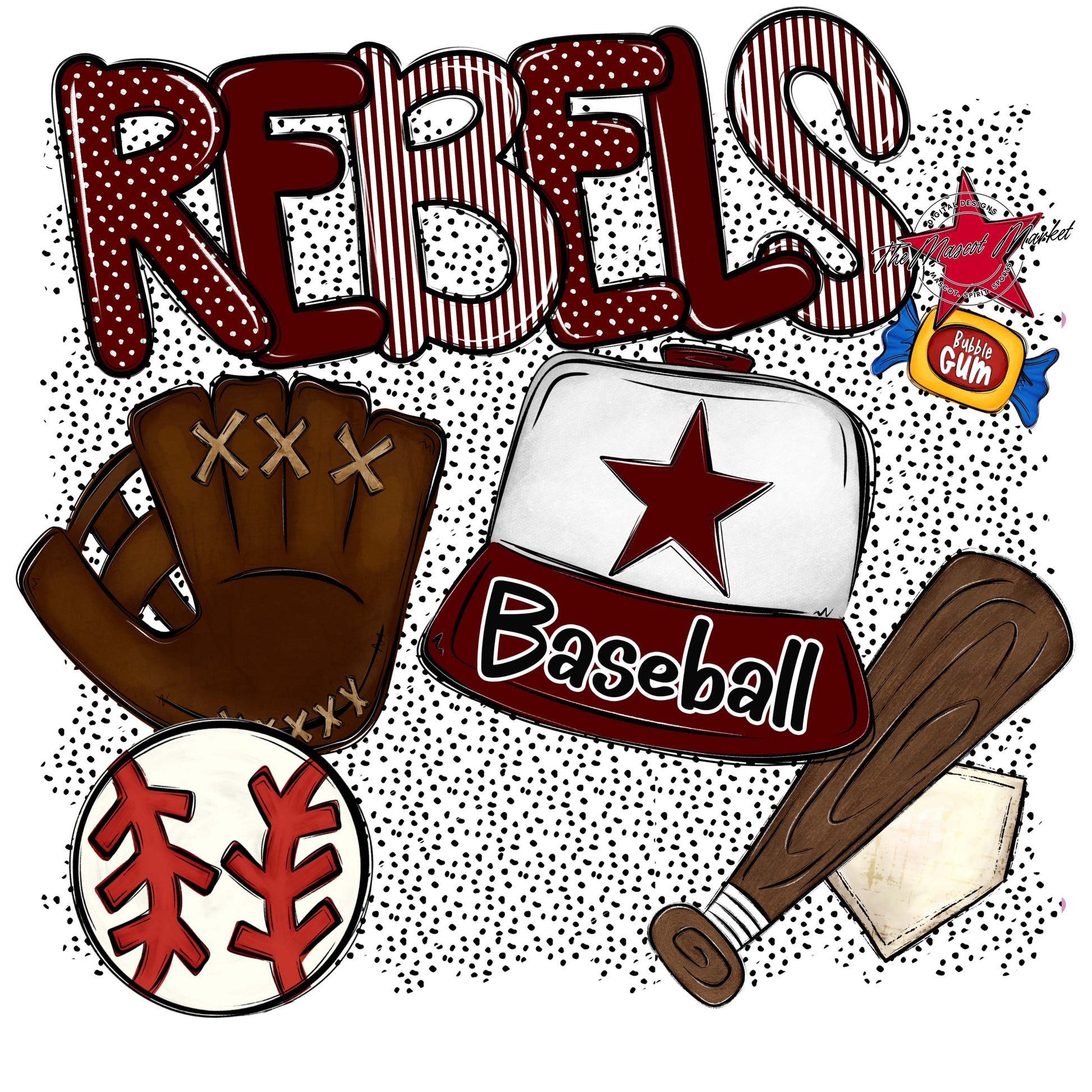 Rebels Baseball Spirit-Maroon