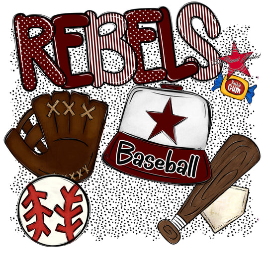 Rebels Baseball Spirit-Maroon