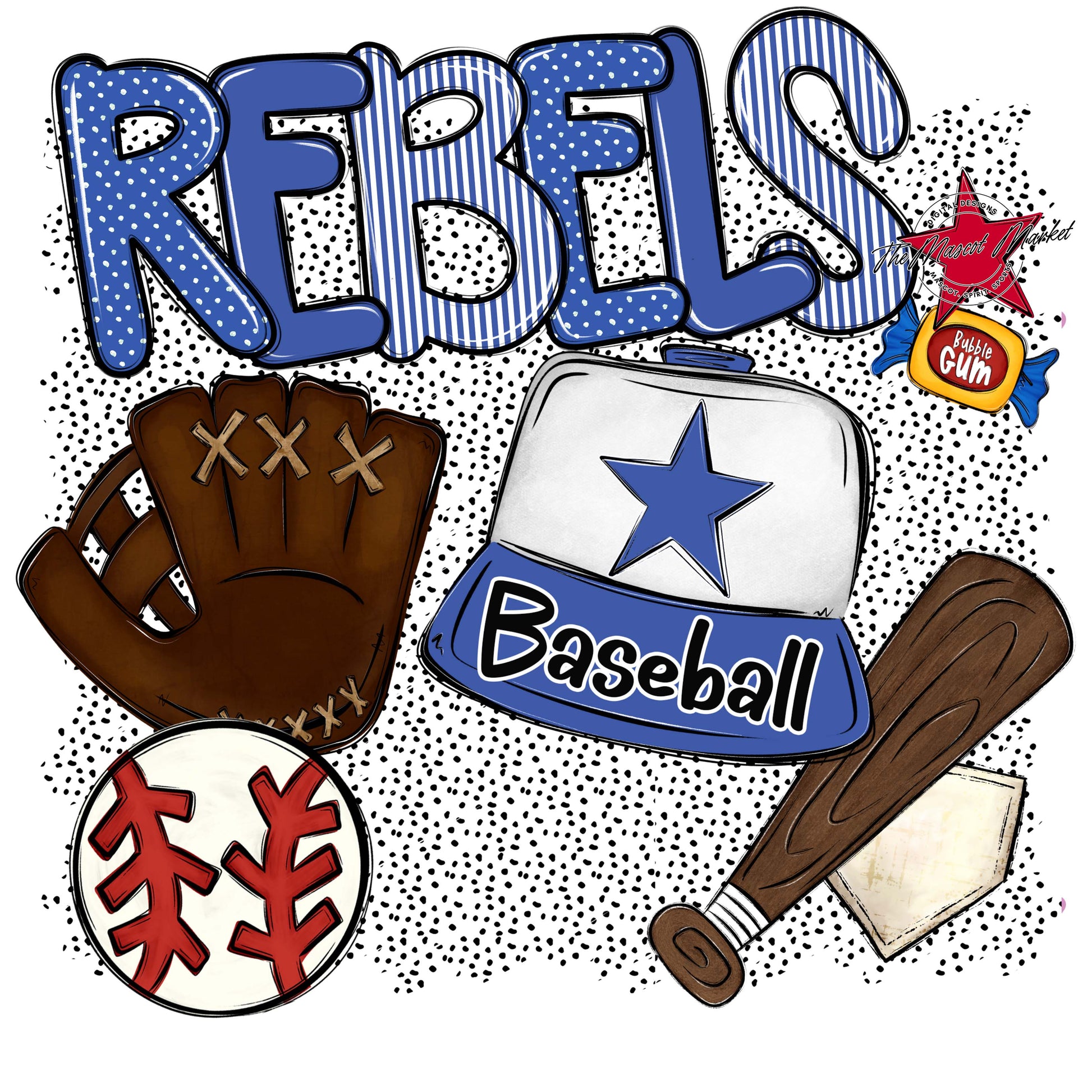 Rebels Baseball Spirit-Off Blue