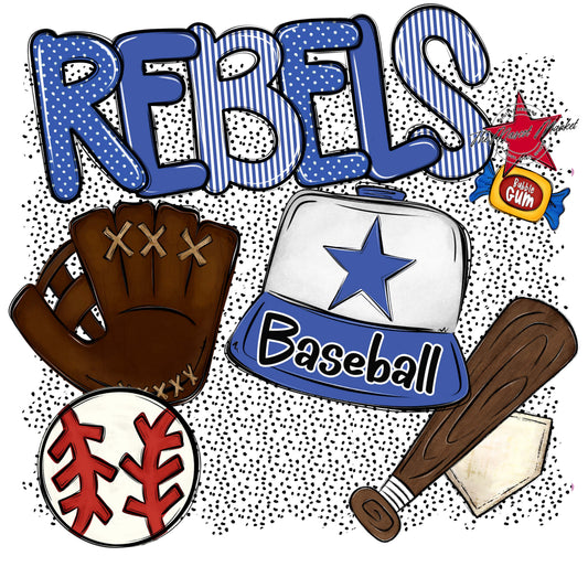 Rebels Baseball Spirit-Off Blue