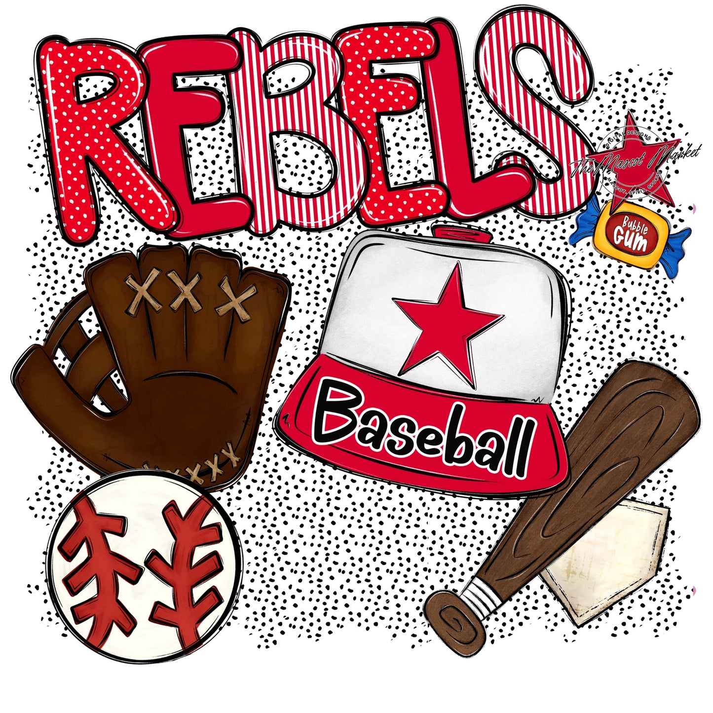 Rebels Baseball Spirit-Red