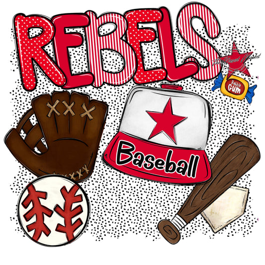 Rebels Baseball Spirit-Red