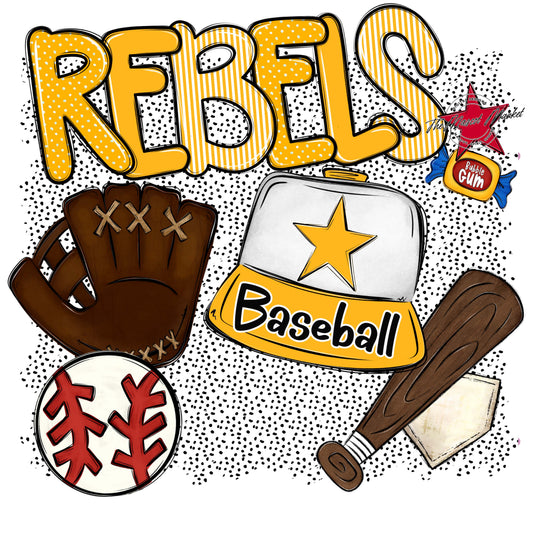 Rebels Baseball Spirit-Yellow