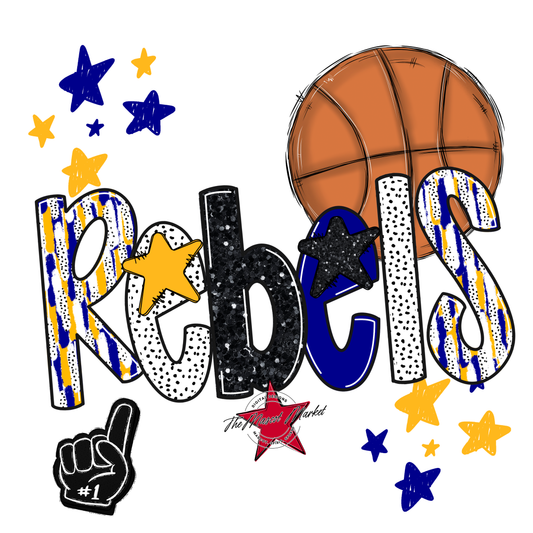 Rebels Basketball Scrape-Blue-Yellow