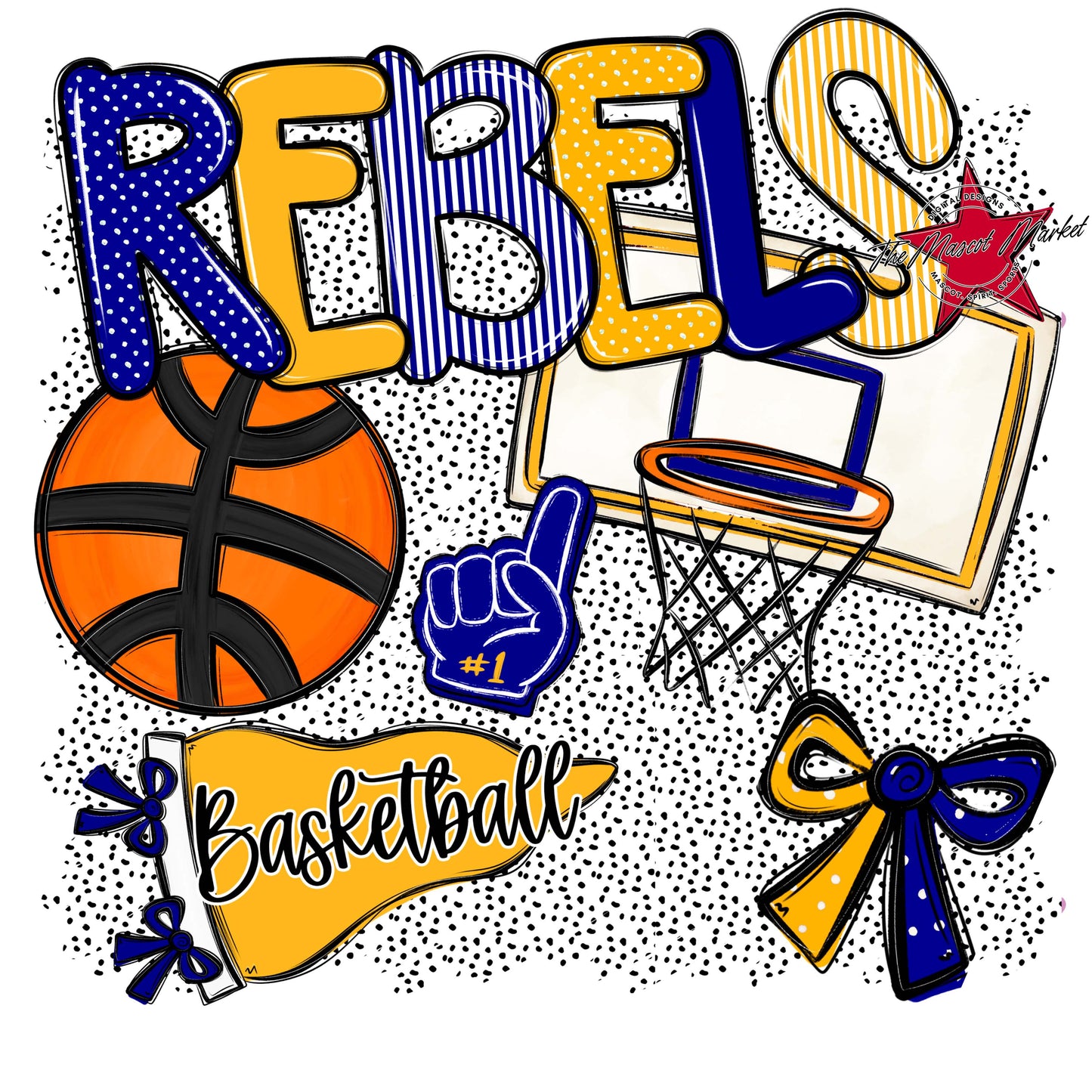 Rebels Basketball Spirit-Blue & Yellow