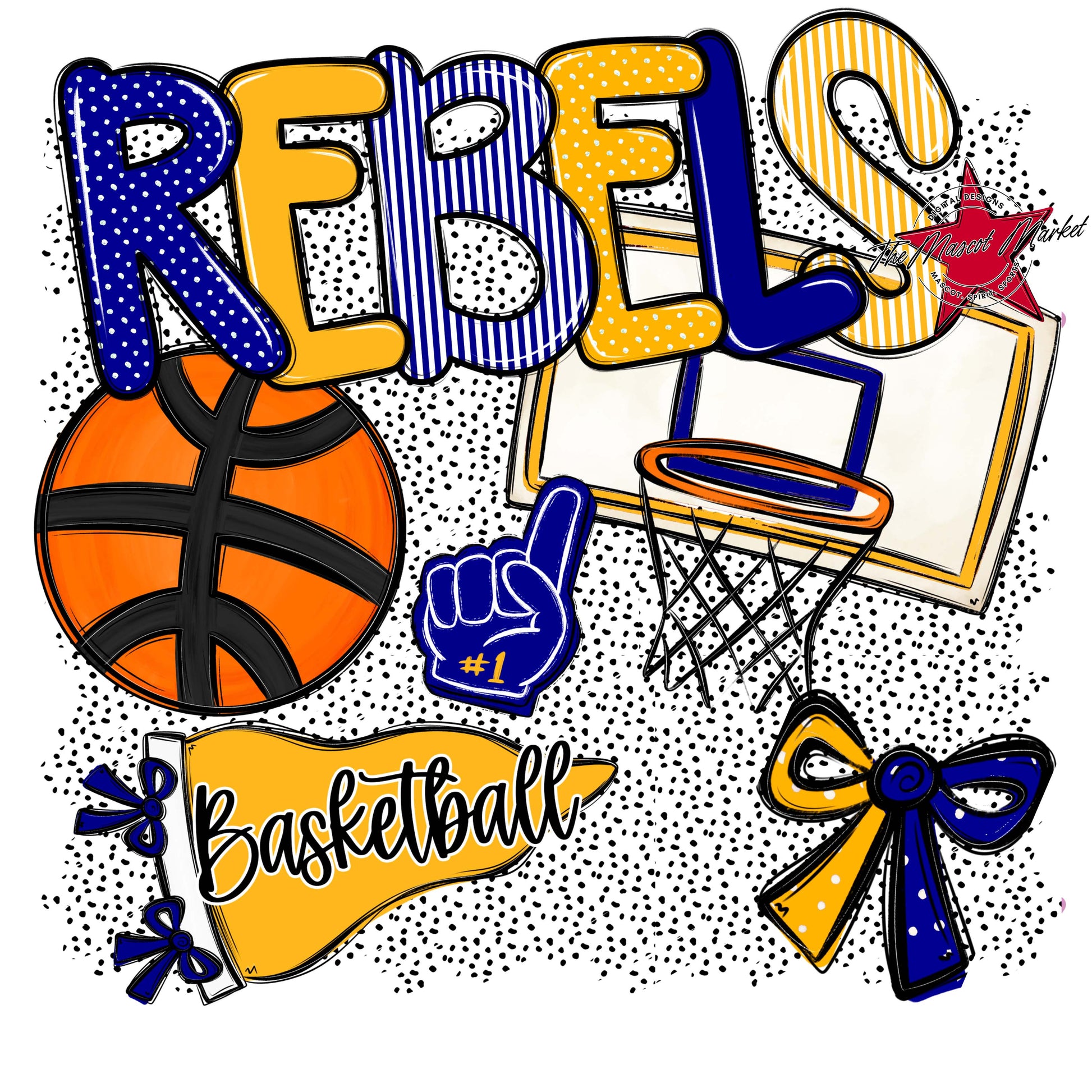 Rebels Basketball Spirit-Blue & Yellow