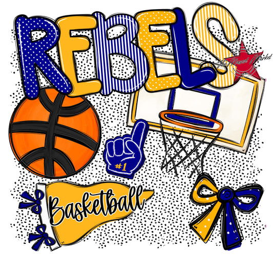 Rebels Basketball Spirit-Blue & Yellow