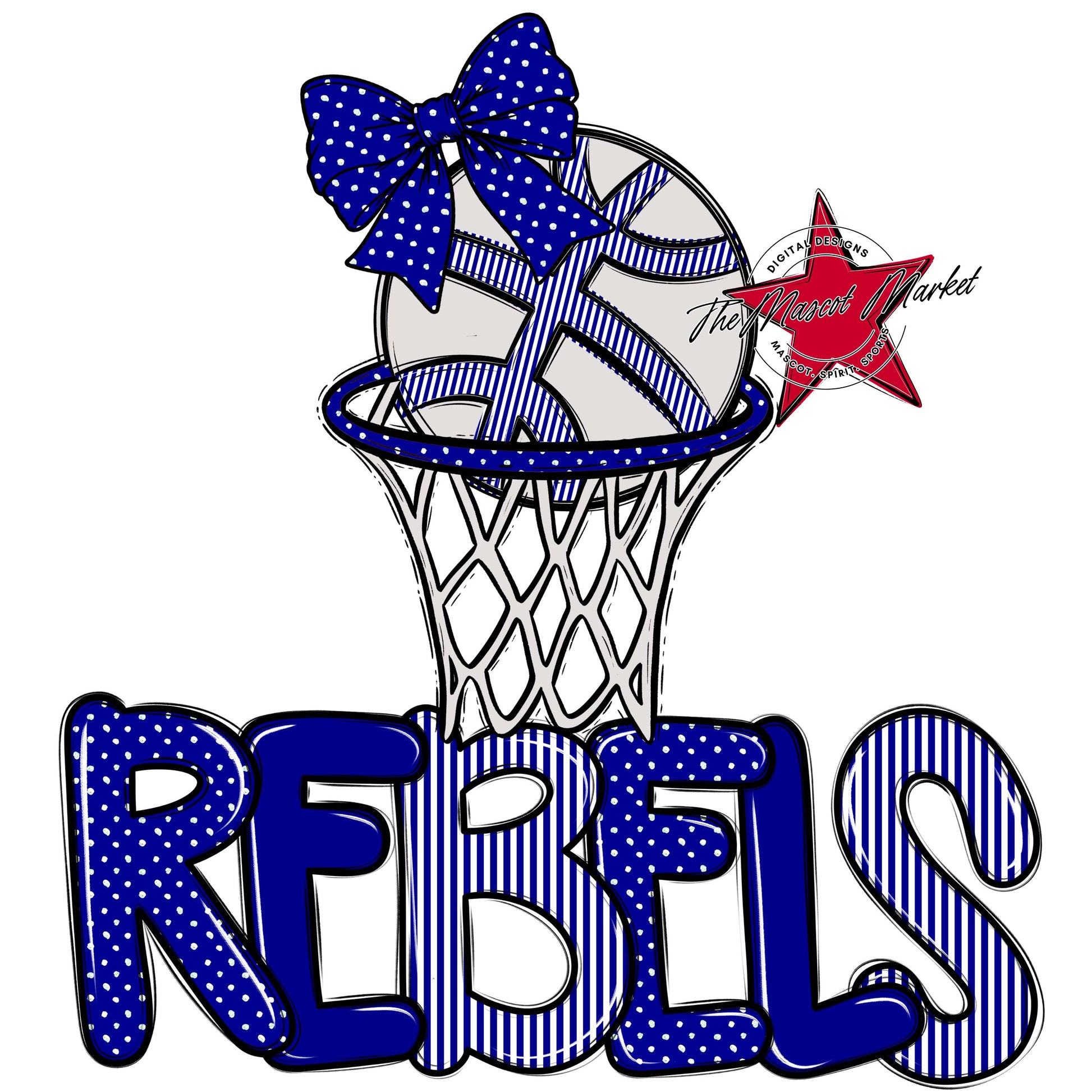 Rebels Basketball Spirit Design-Blue
