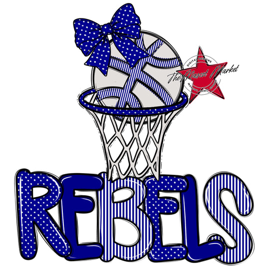 Rebels Basketball Spirit Design-Blue