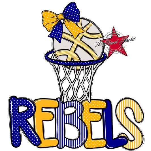 Rebels Basketball Spirit Design-Blue & Yellow
