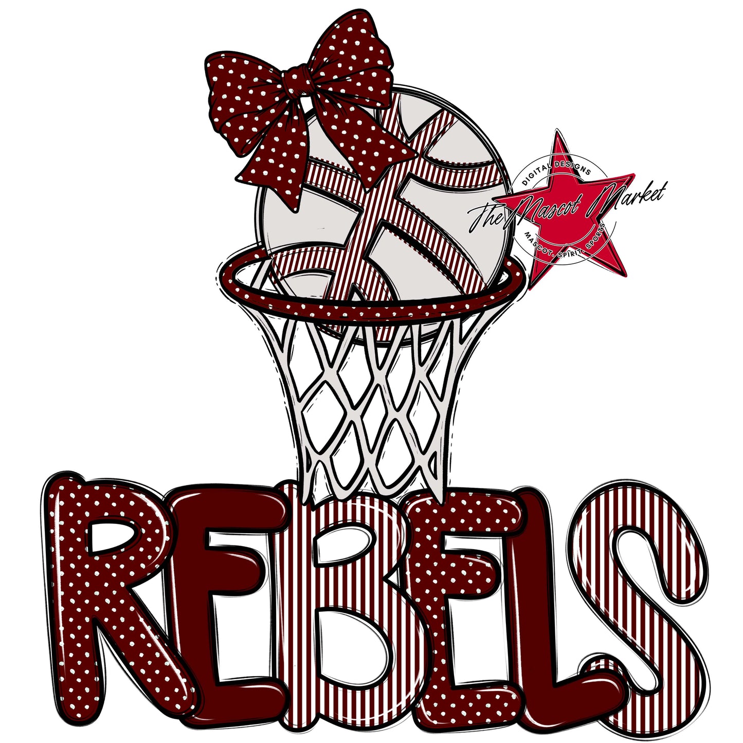 Rebels Basketball Spirit Design-Maroon