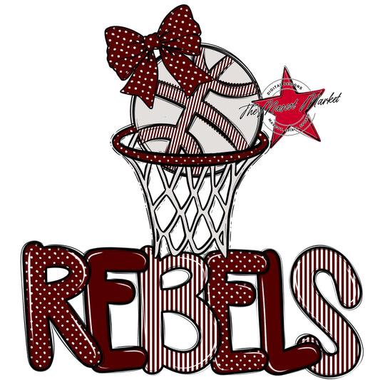 Rebels Basketball Spirit Design-Maroon