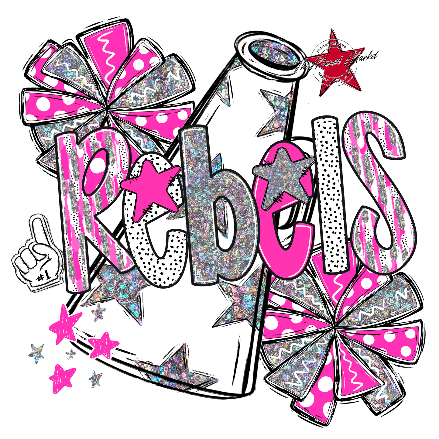 Rebels Cheer Megaphone Scrape-Pink