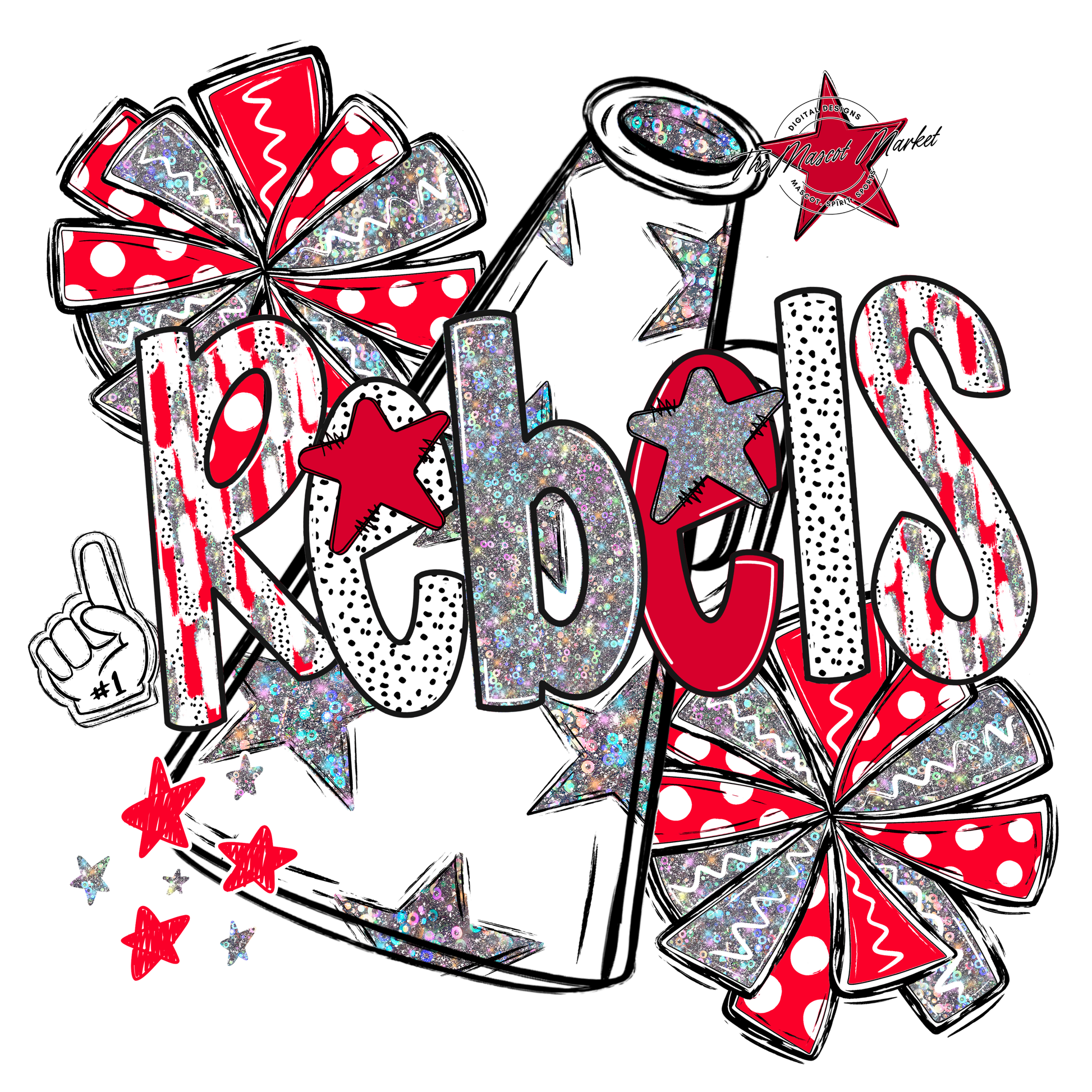 Rebels Cheer Megaphone Scrape-Red