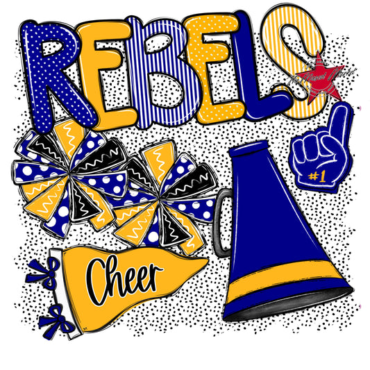 Rebels Cheer Spirit-Blue & Yellow