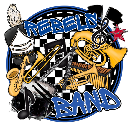Rebels Circle Band Design-Off Blue