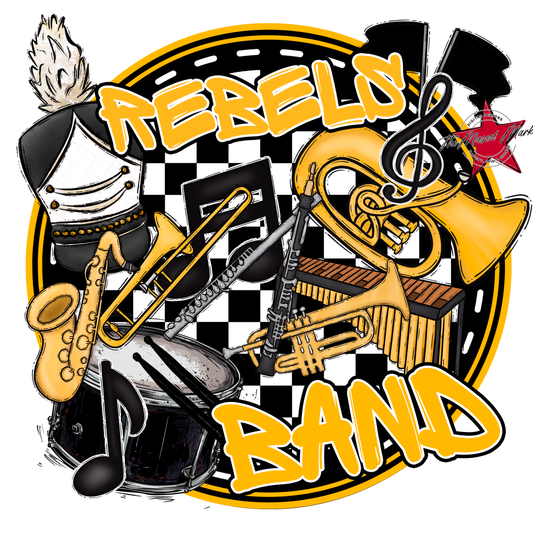 Rebels Circle Band Design-Yellow