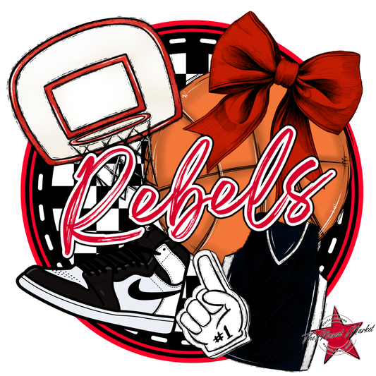 Rebels Circle Basketball Design-Red