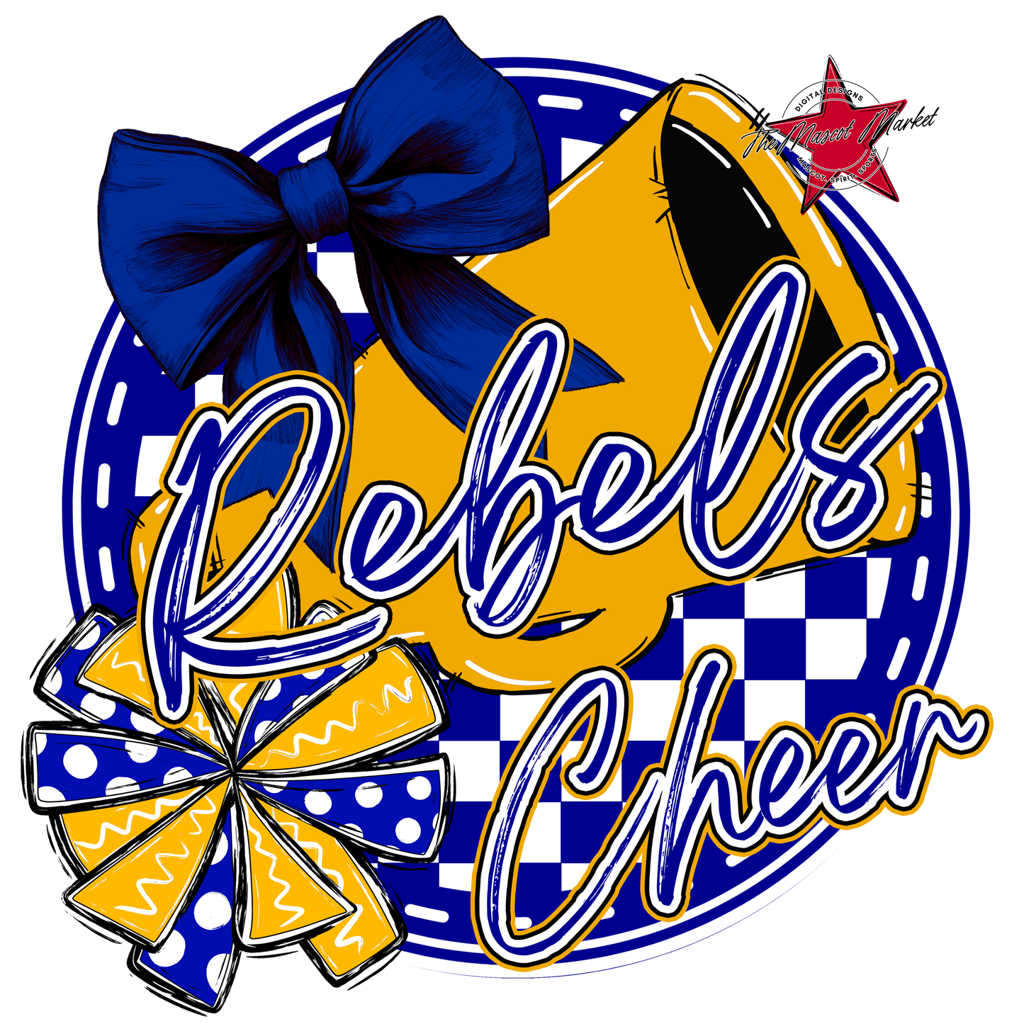 Rebels Circle Cheer Design-Blue-Yellow