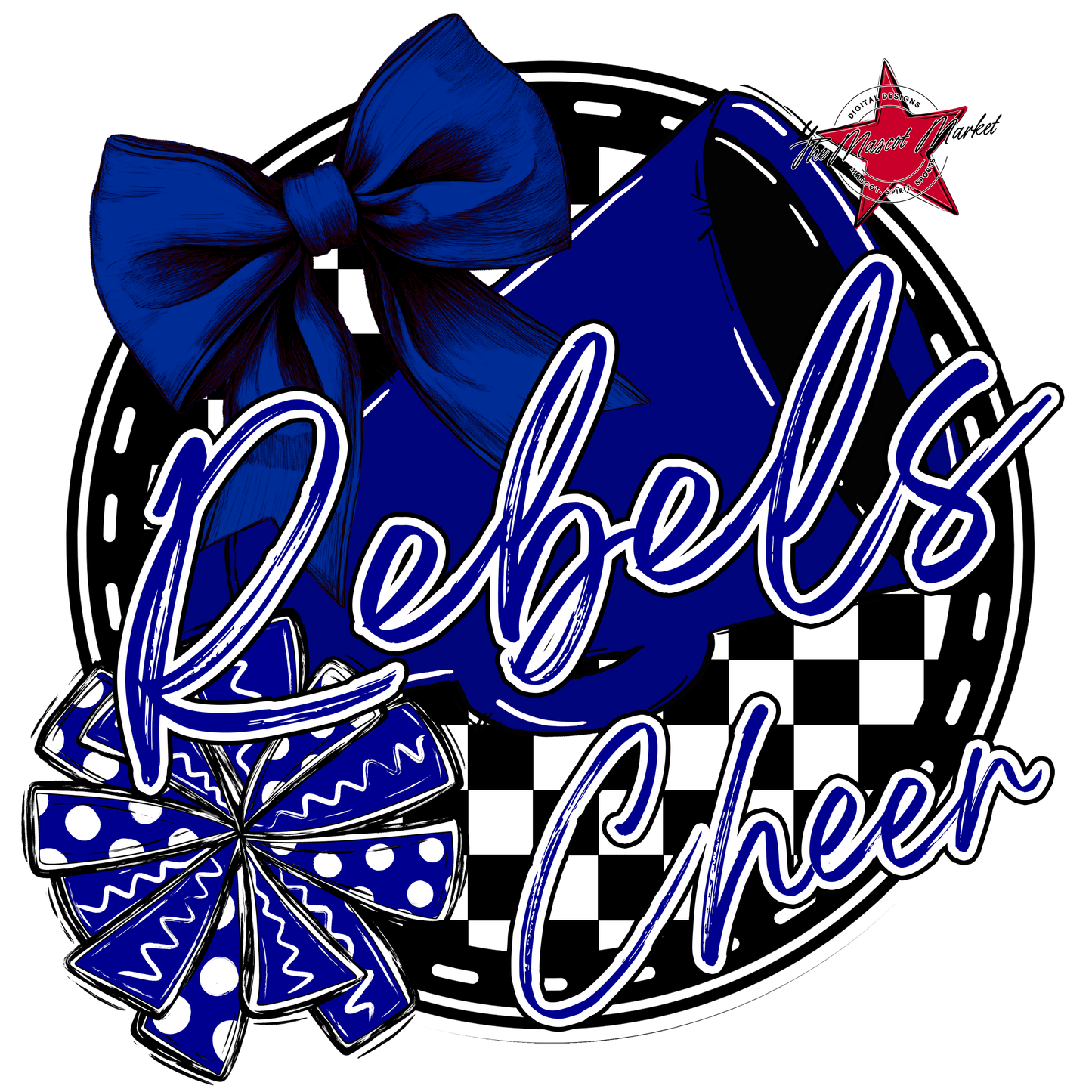 Rebels Circle Cheer Design-Blue